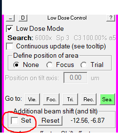 Set additional shift