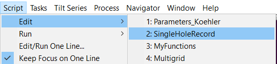 Edit SingleHoleRecord script