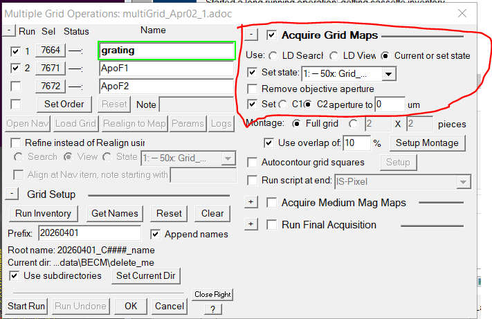 Acquire gird Maps settings