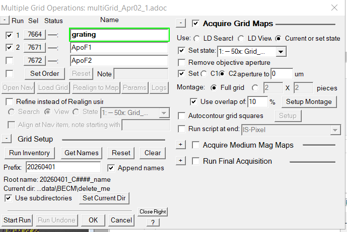 grid selection for atlas collection