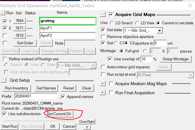 Set work directory