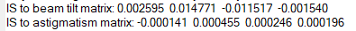 Result of the BT vs IS matrix script