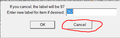 Selecting template label