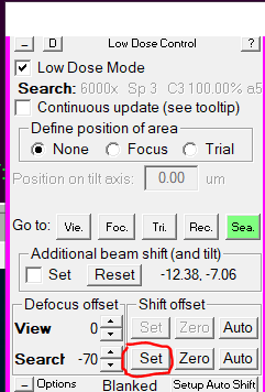 confirm search shift offset