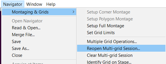 Reopen Multi-Grid Session