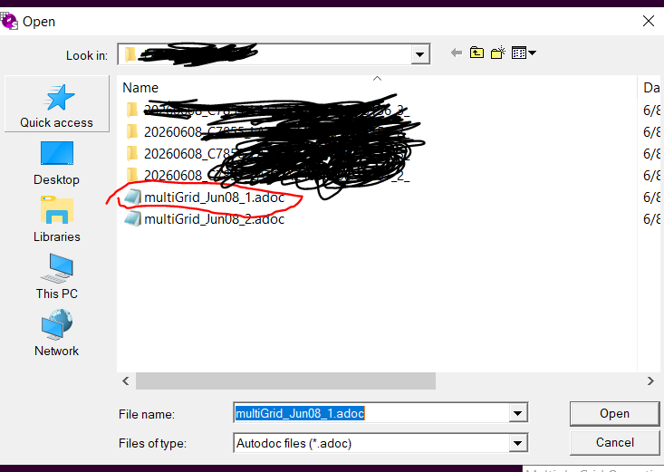 opening adoc file