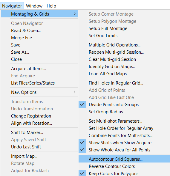 Autocontour grid squares