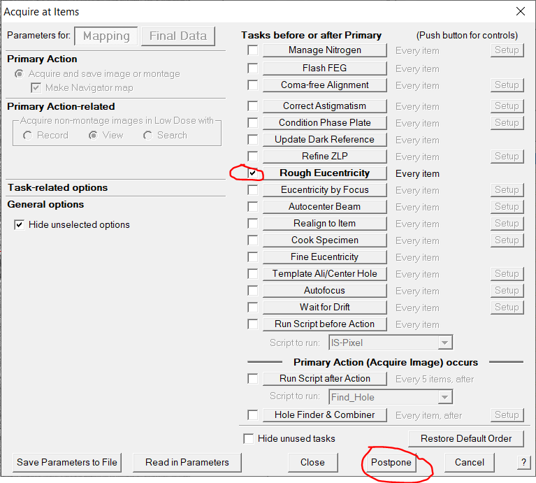 Square mapping parameters.
