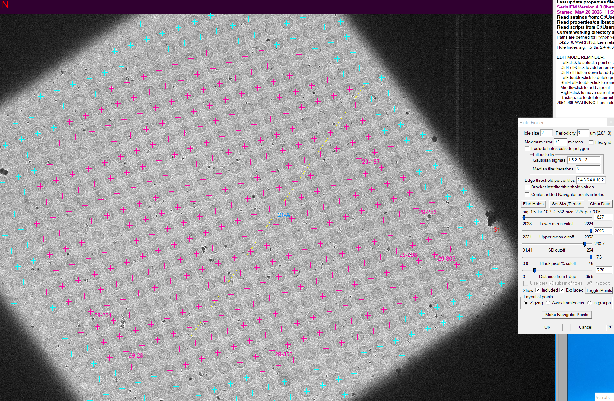 Adjusting the sliders to include/exclude targets