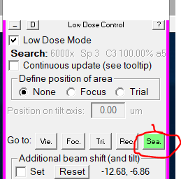 Search beam mode