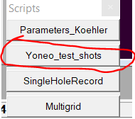 Running Yoneo test shot script
