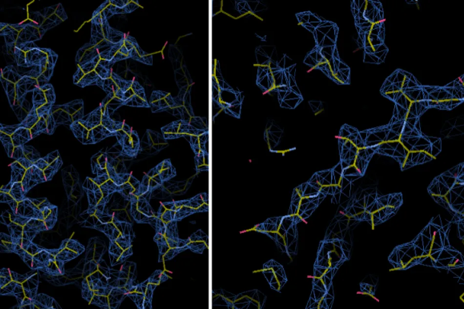 The obtained electron density is in agreement with the stated resolution.
